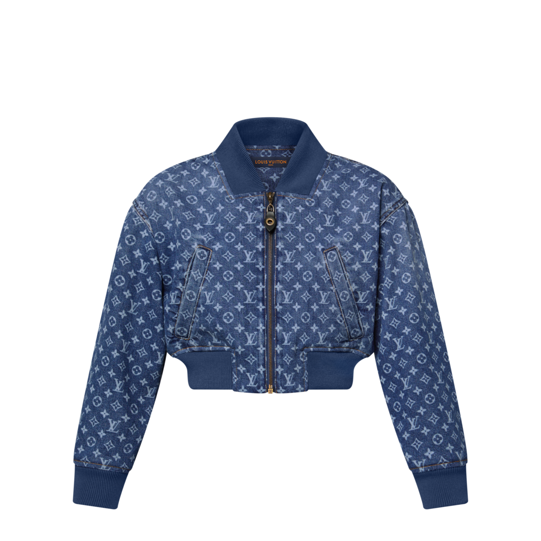 LOUIS VUITTON クロップド モノグラム デニム ボンバージャケット Cropped Monogram Denim Bomber Jacket - Women - Ready-to-Wear